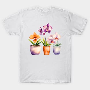 Potted Orchid Watercolor T-Shirt